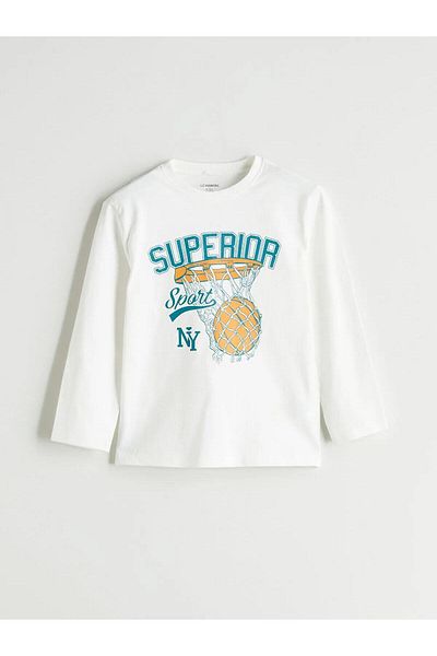 LC Waikiki Lcw Kids Crew Neck Printed Boys Sweatshirt and Tracksuit Bottom 2-Piece (W5)