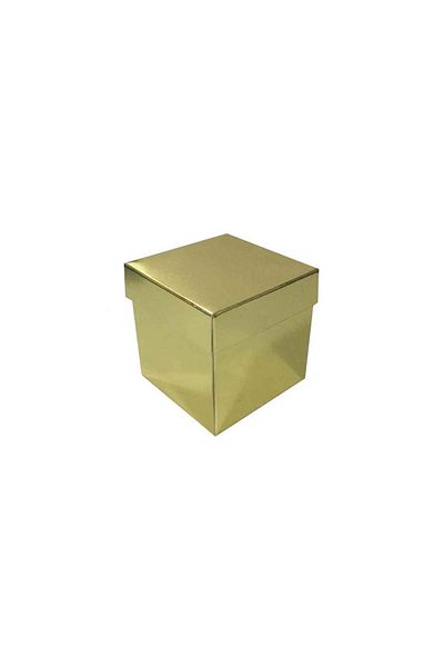 TT Tahtakale Toptancıları Complete Cardboard Box Solid Color 7X7X7 cm (25 Units) Gold