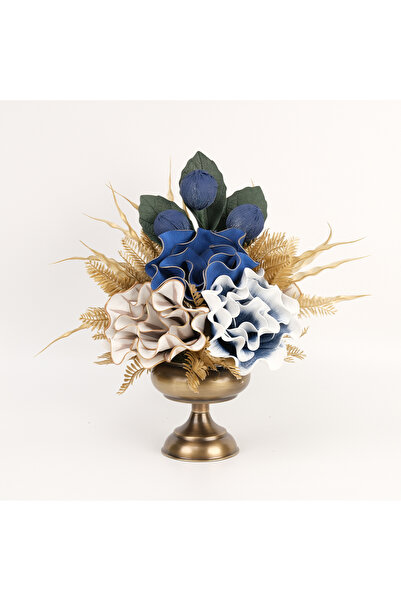 TASARIMHMODA Yapay Çiçekli Antik Küçük Ayak Vazo No:7