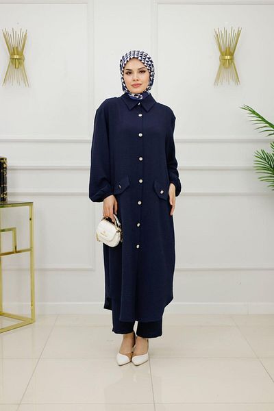 VALENS BOUTİQUE Γυναικείο Σετ Hijab Σετ 2 τεμαχίων παντελόνι & τουνίκ