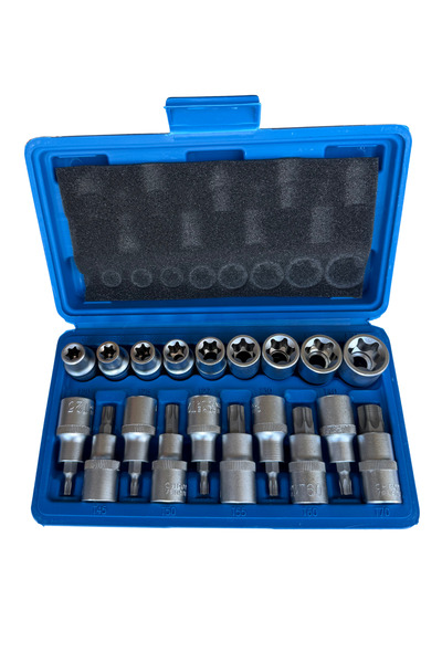 Hırdavat Profesyonel 19 Parça 1/2" Lokmalı Torx Takımı Seti - Krom Vanadyum Ç...