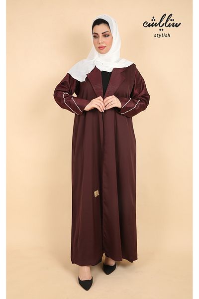 Stylish Burgundy wrap abaya