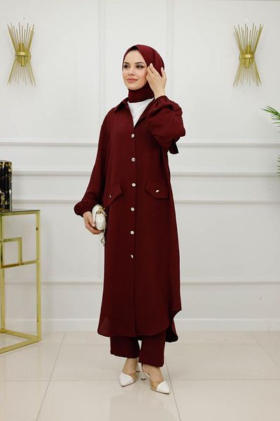 VALENS BOUTİQUE Women's Hijab Set 2 Piece Pants & Tunic Set