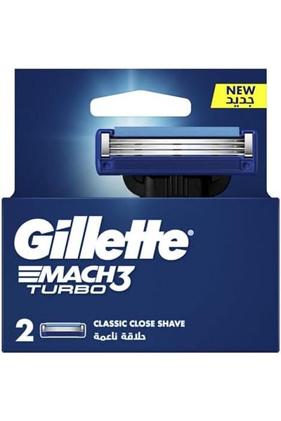 Gillette Mach3 Turbo Men's Refillable Razor: 2 Blade Refills
