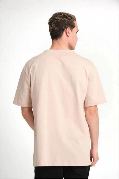 modamtn Unisex Plain Crew Neck Oversize T-Shirt - Beige