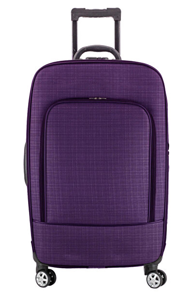 Öntan Çanta Ekonomik Unisex Kumaş Kırılmaz 4 Tekerlekli Önü Cepli Kabin Boy M...