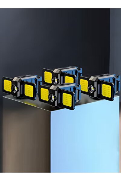 Taimi Pack of 4 Double-sided 1000Mah Mini Flashlight Keychain Light COB Work Light USB Lamp with 90°Fol