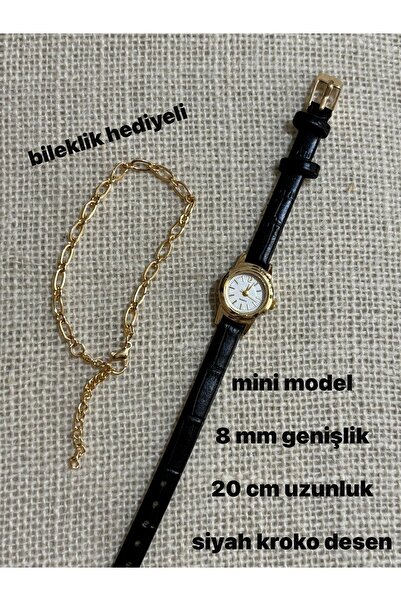 Brality ساعة يد نسائية كلاسيكية بتصميم كلاسيكي بسيط وحزام أسود وعلبة ذهبية مس...