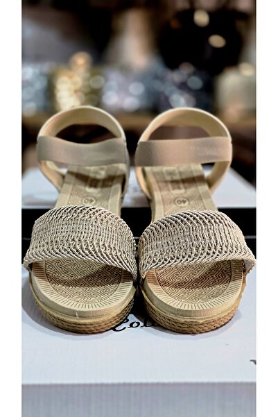 Shoes'n Women's Knitted Straw Look Single Strap Sandals