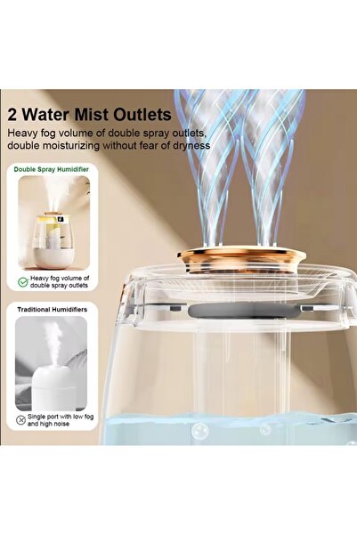 sgeteknoloji BÜYÜK KAPASİTELİ 1.3 LT USB ULTRASONİK OFİS ODA VE ARABA HAVA NEMLENDİRİCİ BUHAR MAKİNESİ AROMA DİFİ