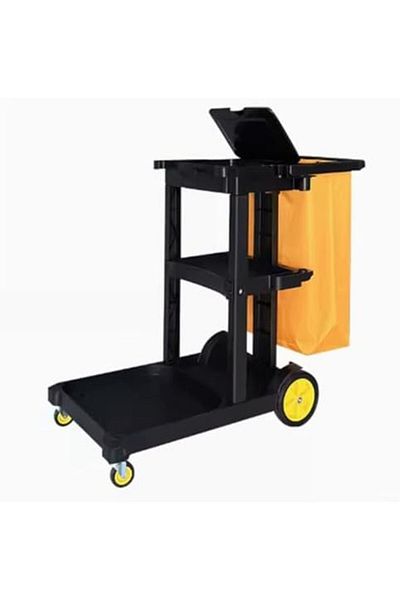 AKC GROUP AKC Multipurpose Cleaning Cart with Cover – Durable 3-Tier Utility Service Trolley with Bag – He