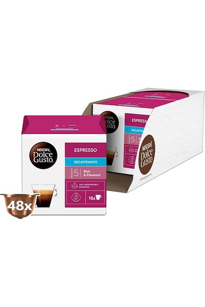 Nescafe NESCAFÉ DOLCE GUSTO Decaf Espresso Coffee Capsules, 88g (Pack of 3)