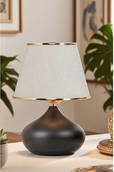 571 Store Elipse Table Lamp Shade Metal Body Fabric Head Lighting