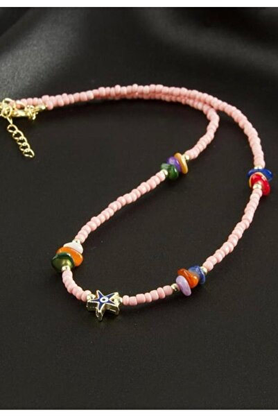 KANERUZ قلادة من حبات رملية على شكل نجم البحر باللون Yavruağzı