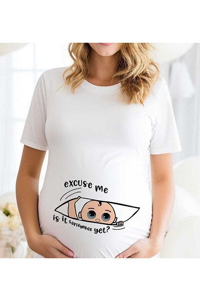 Etiole Studio Custom Design Baby Announcement T-Shirt for Expectant Parents (Send Your Information)
