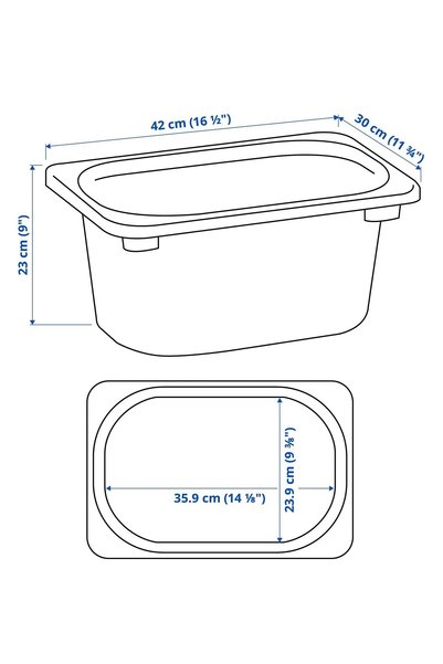 IKEA Qui̇ck White Children's Room Furniture Toy Storage Box 42X30X23 cm Plastic Box Organizer