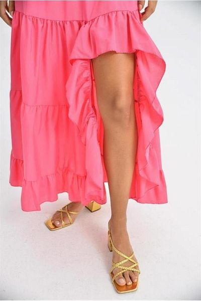 modamtn Audrey Frilly Slit Detail Skirt 4037