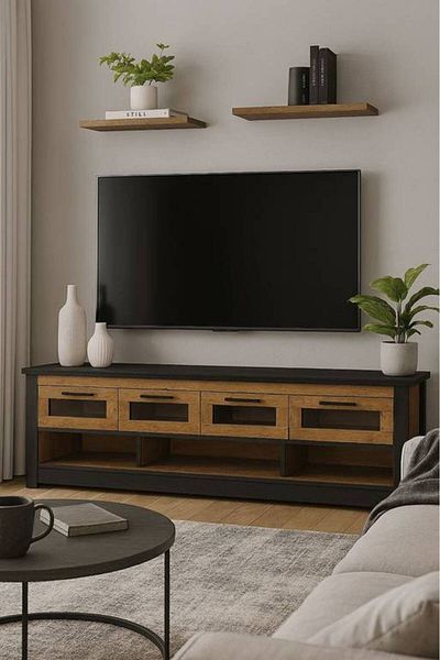 Al Saada Home وحدة تليفزيون - 180×40×50 سم - خشب
