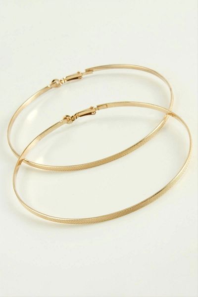 LiderGlobal Dotted Metal Hoop Earrings 9-10 cm