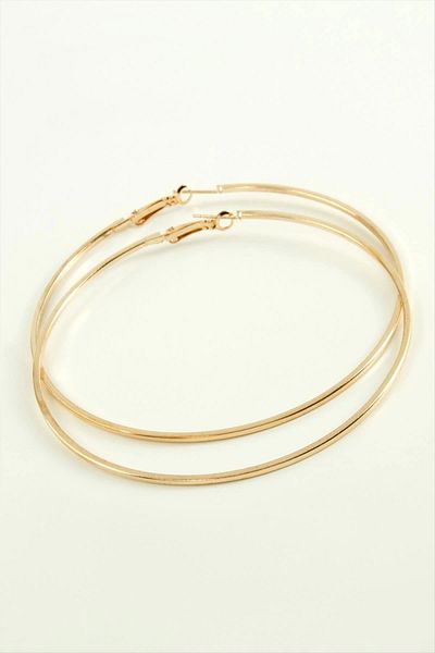 AC BOX Crushed Metal Hoop Earrings 8-9-10 cm