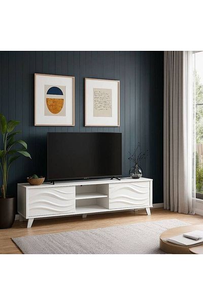 Al Saada Home TV Unit - 180×40×45cm - White