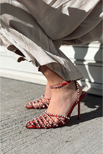 I Love Shoes Penoria Mat Kırmızı Bant Detaylı Stiletto