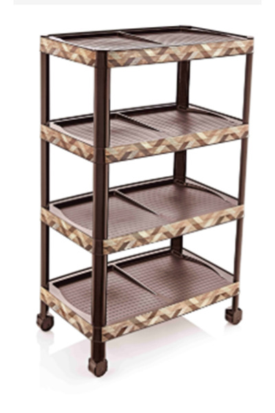 POMSTORE Şık Görünüm Lüks Model Laminant Desenli 4 Katlı Demonte Ayakkabılık ...