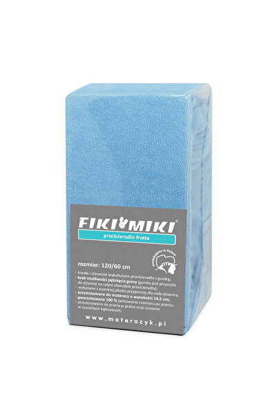 Fiki Miki Cearsaf Fiki Miki cu elastic frotir Bumbac bleu 120/60 cm