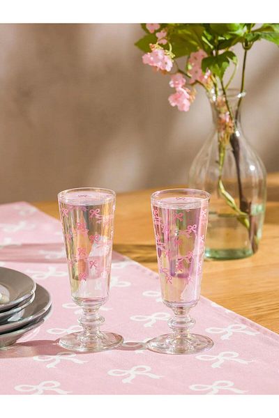 LC Waikiki Bow Printed Footed Water Glass 180 ml (W5)