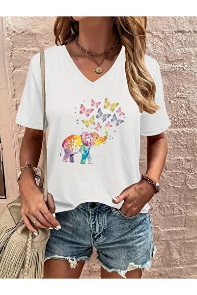 NOFLEN ΠΟΛΥΧΡΩΜΑ ΓΥΝΑΙΚΕΙΑ ΜΠΛΟΥΖΑ ΜΕ ΣΤΑΥΡΟ ΕΛΕΦΑΝΤΙΟ