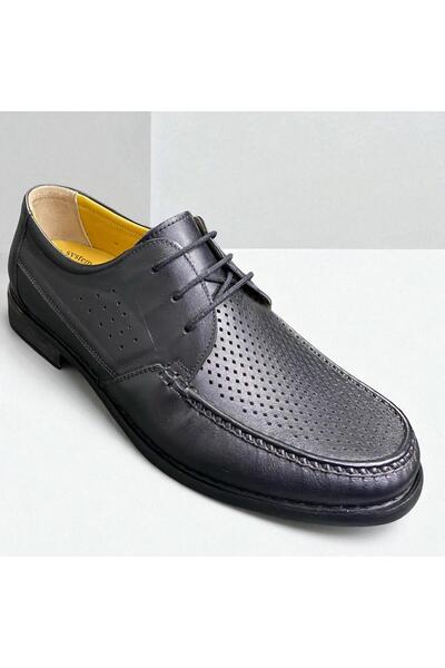 Desimod Genuine Leather Inside and Outside Perforated Summer Full Orthopedic Soft Sole Comfortable Wear Men's Shoes