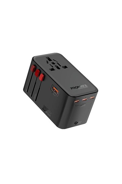 Promate 160wGaNFast Unversal Travel Adapter With multiple Ports