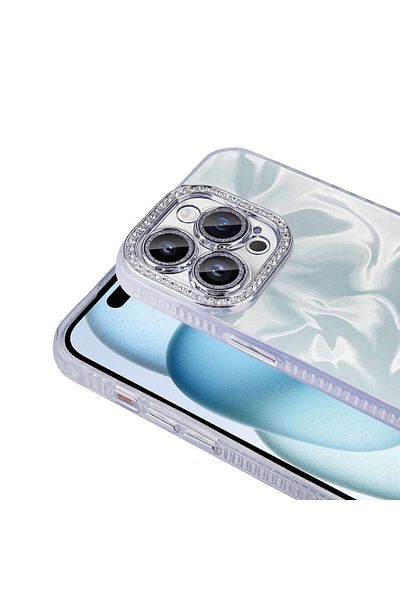 Rivor حافظة Apple iPhone 14 Pro Max حافظة ممتازة مع حماية للكاميرا ووسادة هوائية وتصميم مفصل من الحجر اللامع