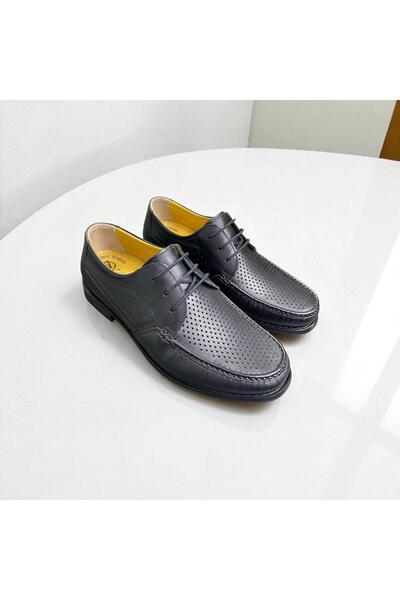 Desimod Genuine Leather Inside and Outside Perforated Summer Full Orthopedic Soft Sole Comfortable Wear Men's Shoes
