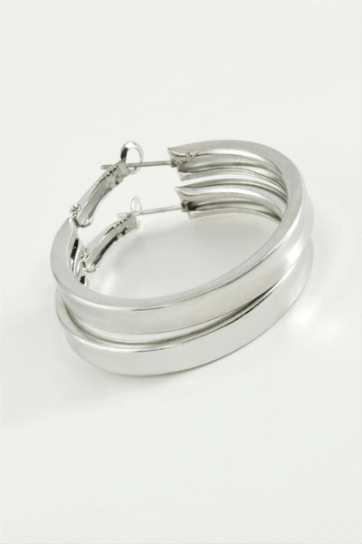 Eco Lounge Flat Square Hoop Earrings 4.5 cm