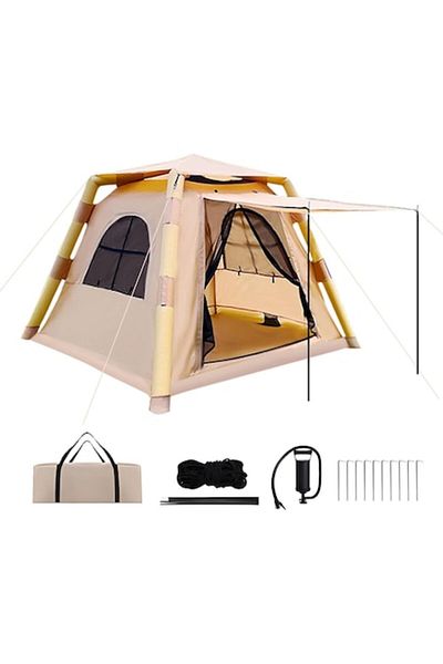 Outdoor Pro Cort de camping cu saltea gonflabilă - impermeabil pentru 2-4 persoane