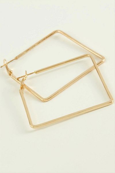 LiderGlobal Square Hoop Earrings 5.5 cm