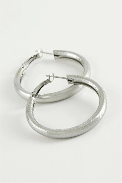Eco Lounge Striped Tube Hoop Earring 3.5 cm