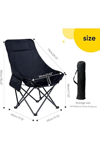 Outdoor Pro Ρυθμιζόμενη πτυσσόμενη καρέκλα κάμπινγκ OutdoorPro με ψηλή πλάτη,...