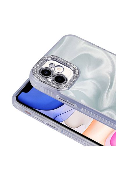 Rivor حافظة متوافقة مع هاتف Apple iPhone 11، غطاء ممتاز مع حماية للكاميرا ووسادة هوائية وتصميم تفاصيل حجرية لامعة