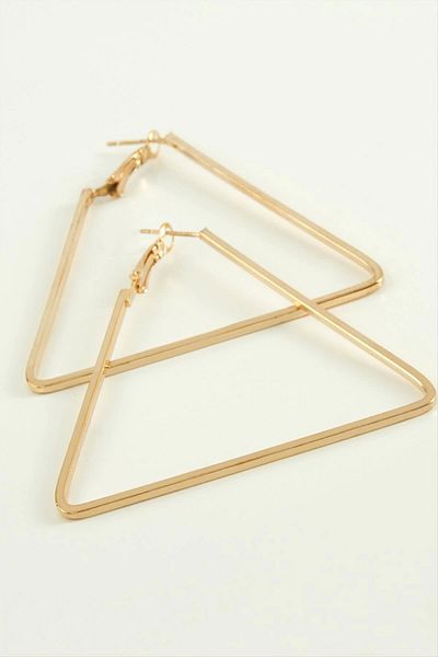 LiderGlobal Triangle Hoop Earring 3.5 cm