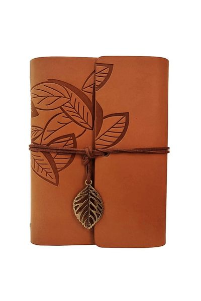Evinso Leather Leaf Pattern Notebook - Lisinya
