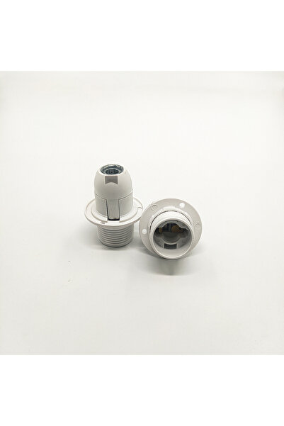 Retro Vitrini Dekoratif Plastik E-14 Yarım Dişli Halkalı Geçmeli Duy Beyaz (2...