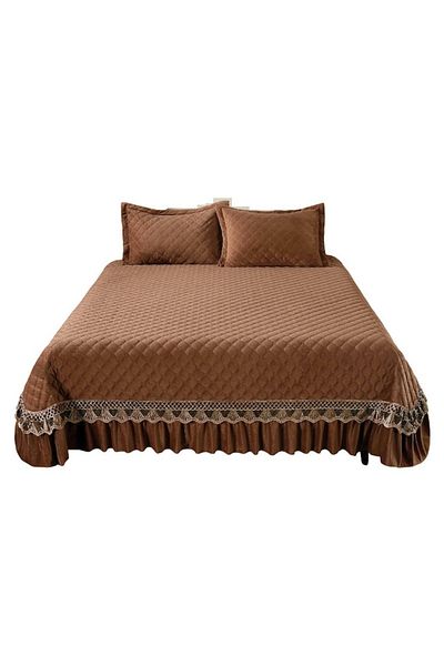 OEM Quilt and 2 Pillowcases, Quilted Velvet with Embroidery, MS STAR, 3 pieces, 2-person, Uni, 220X240cm