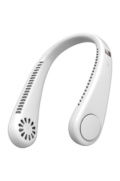 OEM Portable Neck Fan - Rechargeable Mini Fan with 3 Speeds, 1200mAh White