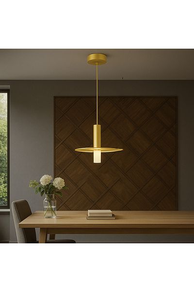 FO Modern gold pendant light, 6W, 3000K
