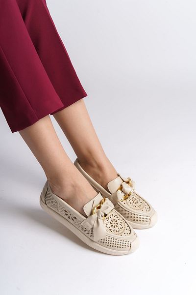 Zerenyus LYDIA Pantofi de balerină confortabili ortopedici fără șireturi - Motiv floral crem