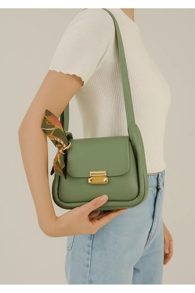 De&Morié De&Morie Dm2095 Women's Shoulder Bag – Stylish and Single-Eye Daily Bag with Scarf Detail