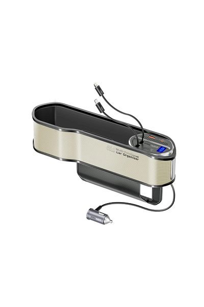 Promate 65w 6 in 1 multi-functional car organizer charging station