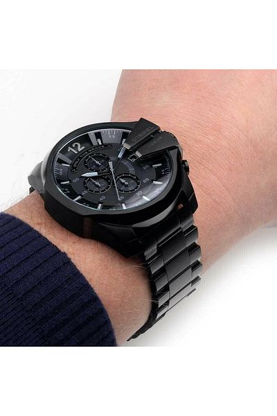 Diesel Men's Mega Chief Chronograph, 59 mm Case Size, Stainless Steel Watch